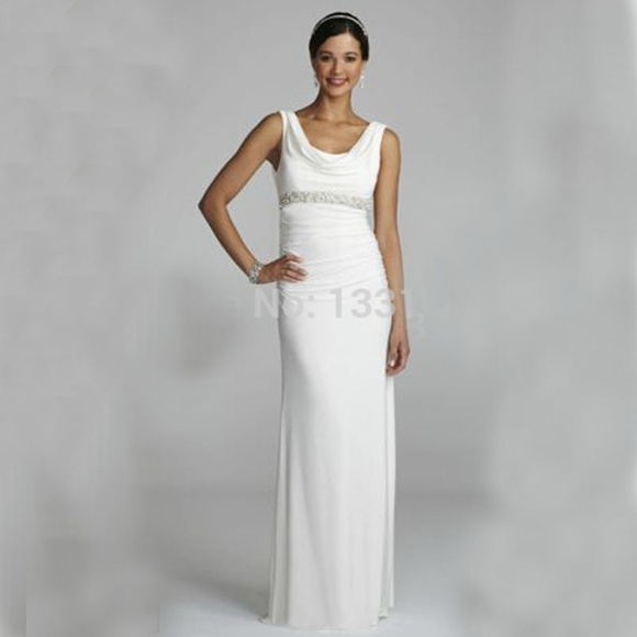 cowl neck wedding dress